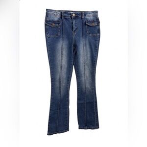 Revelation Denim High Rise Flare Seam Front Jeans Medium Wash Size 8